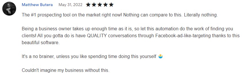 Customer testimonial